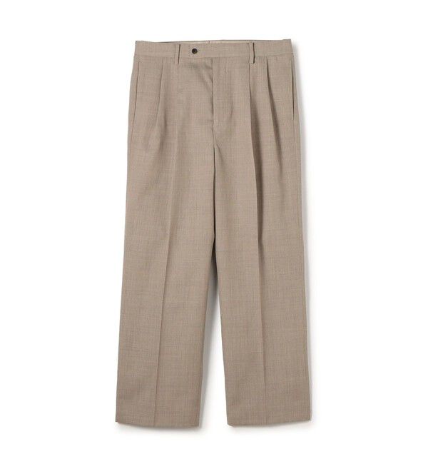 TOMORROWLAND MENS「ハルトツイル 2タックワイドストレートパンツ」|スラックス|45 ベージュ