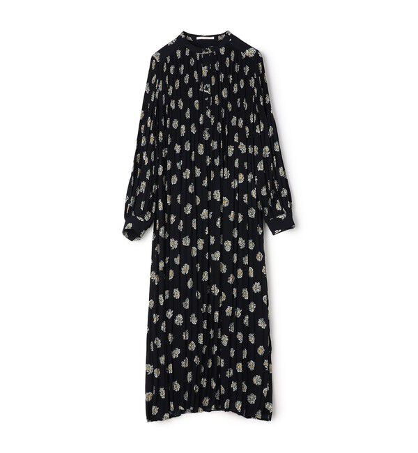 SOULEIADO「ポリエステルプリント プリーツワンピース」|ワンピース|18 ブラック系