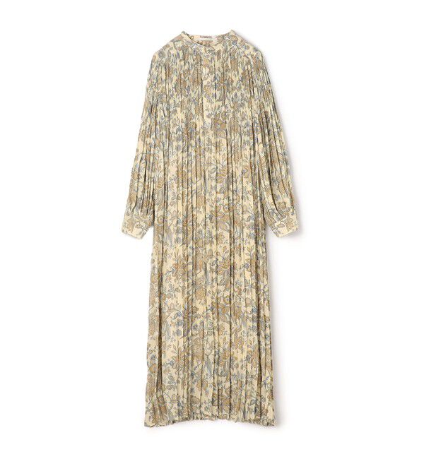 SOULEIADO「ポリエステルプリント プリーツワンピース」|ワンピース|42 ライトベージュ系