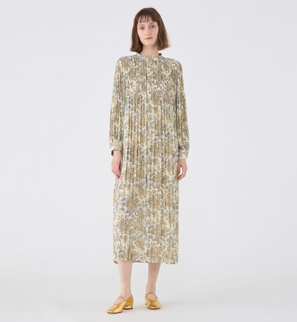 SOULEIADO「ポリエステルプリント プリーツワンピース」|ワンピース|