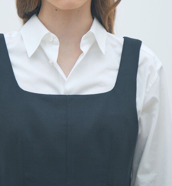 MACPHEE「ウールブレンドジョーゼット Iラインワンピース」|ワンピース|