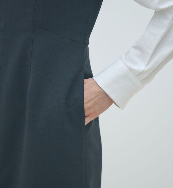 MACPHEE「ウールブレンドジョーゼット Iラインワンピース」|ワンピース|