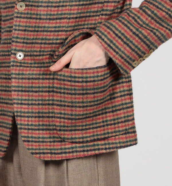 TOMORROWLAND MENS「シルクガンクラブチェック シングルブレステッド2Bジャケット」|テーラードジャケット|