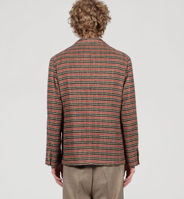 TOMORROWLAND MENS「シルクガンクラブチェック シングルブレステッド2Bジャケット」|テーラードジャケット|