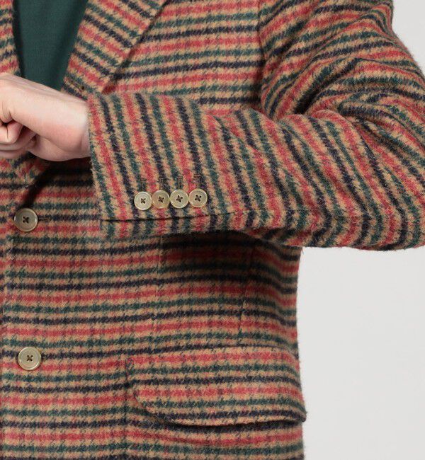 TOMORROWLAND MENS「シルクガンクラブチェック シングルブレステッド2Bジャケット」|テーラードジャケット|