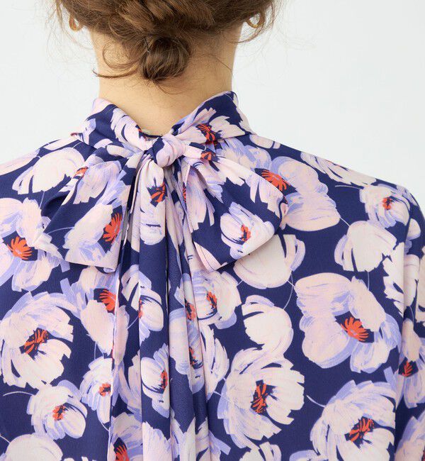 Ballsey「フェザリーフラワープリント ボウタイブラウス」|シャツ・ブラウス|