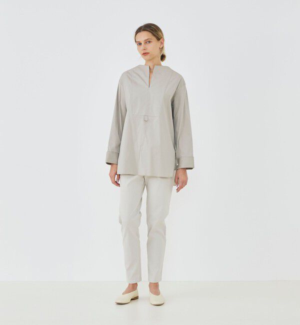 GALERIE VIE「ストレッチタイプライター ブザムロングブラウス」|シャツ・ブラウス|