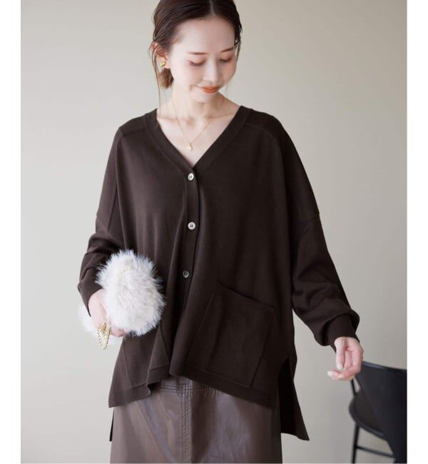 SLOBE IENA「《追加》ウォッシャブルワイドシルエットカーディガン」|カーディガン|