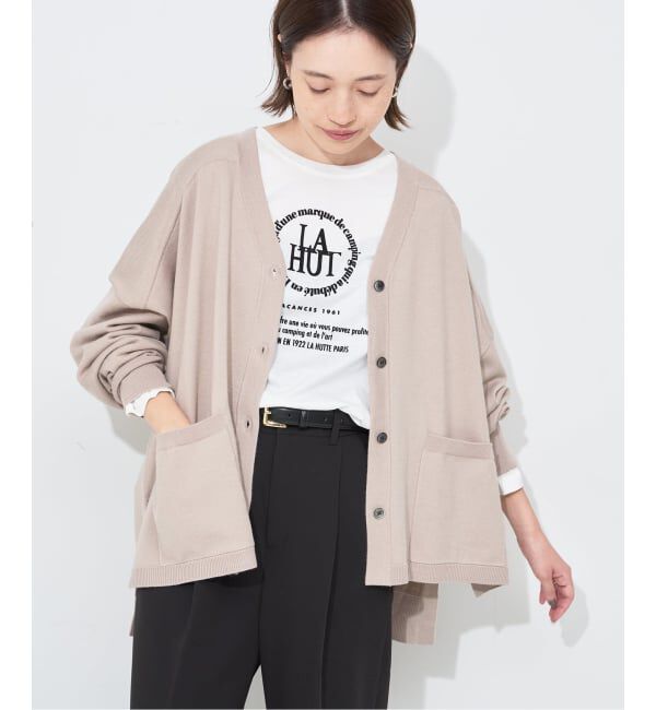 SLOBE IENA「《追加》ウォッシャブルワイドシルエットカーディガン」|カーディガン|ベージュ