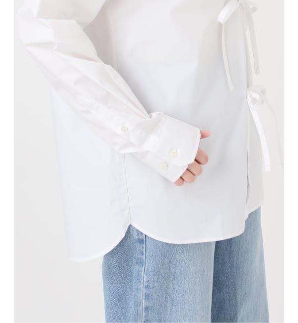 IENA「《予約》MA/RE/マレ RIBBON SHIRTS シャツ LIGHT COTTON 104 GR」|シャツ・ブラウス|