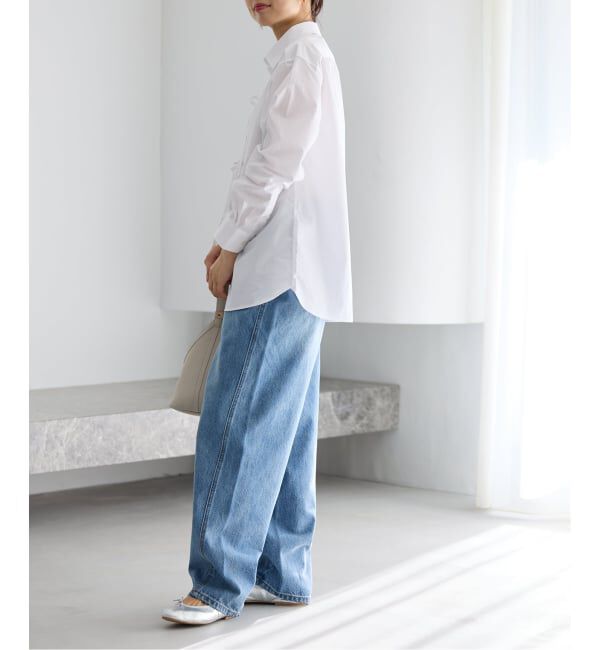 IENA「《予約》MA/RE/マレ RIBBON SHIRTS シャツ LIGHT COTTON 104 GR」|シャツ・ブラウス|