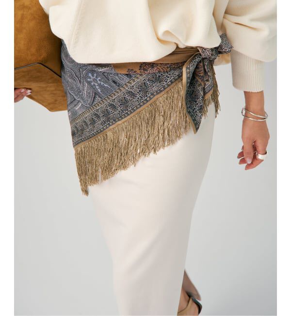 VERMEIL par iena「《予約》PIERRE LOUIS MASCIA ピエール ルイマーシャ Triangular Shawl 517567/101」|バンダナ・スカーフ|ブラウン