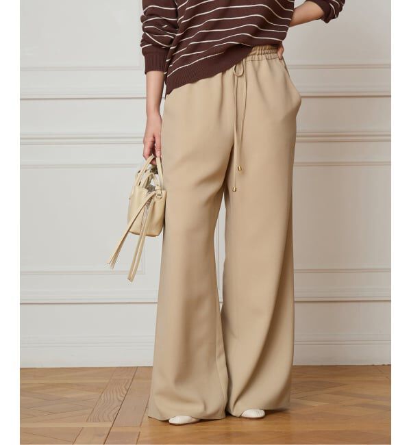 IENA LA BOUCLE「《追加2予約》IENA LA BOUCLE ポリエステルトロイージーパンツ」|その他|ベージュ