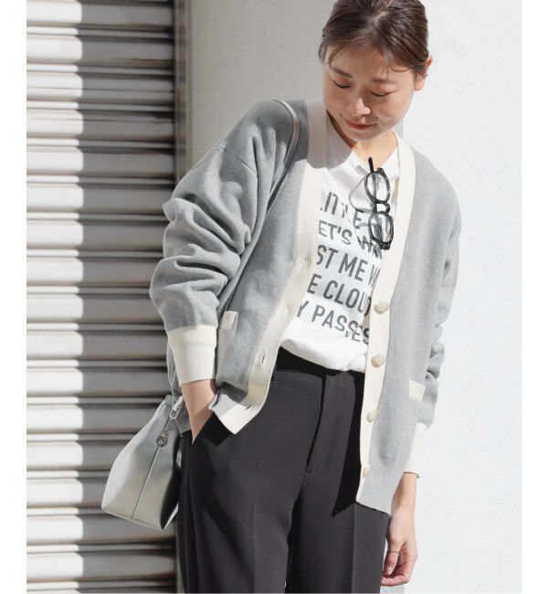 JOURNAL STANDARD relume「ダブルニットコントラストカーディガン」|カーディガン|グレー