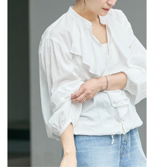 JOURNAL STANDARD「ボイルストライプフリルブラウス」|シャツ・ブラウス|