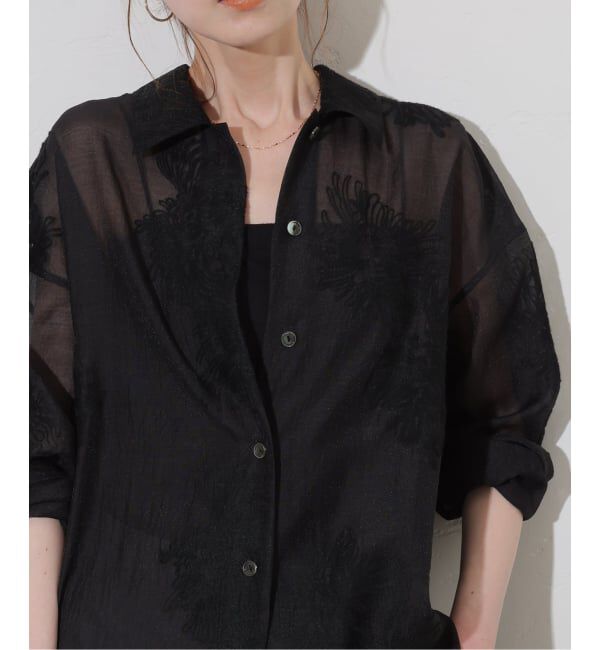 JOURNAL STANDARD「《追加予約》シアーレースビッグシャツ」|シャツ・ブラウス|ブラック