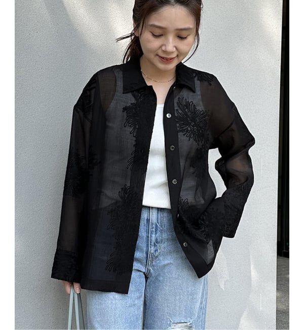 JOURNAL STANDARD「《追加予約》シアーレースビッグシャツ」|シャツ・ブラウス|