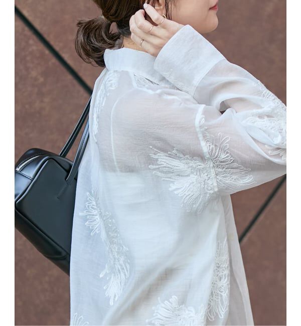 JOURNAL STANDARD「《追加予約》シアーレースビッグシャツ」|シャツ・ブラウス|ホワイト