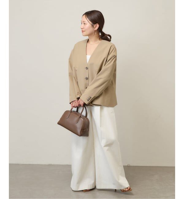 JOURNAL STANDARD「《予約》リネンナイロンストレッチフレアジャケット」|ノーカラージャケット|