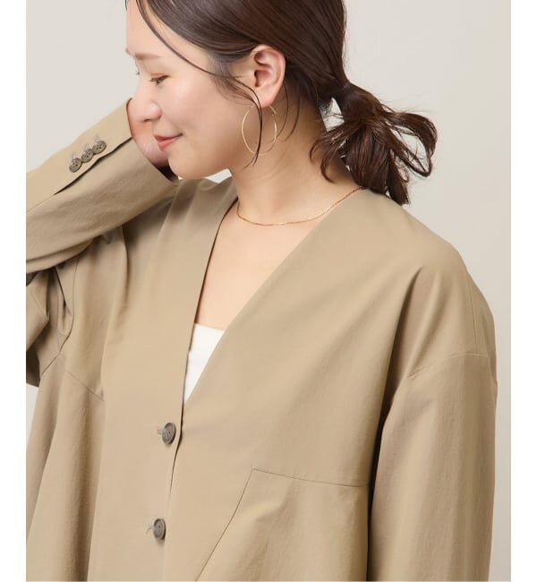 JOURNAL STANDARD「《予約》リネンナイロンストレッチフレアジャケット」|ノーカラージャケット|