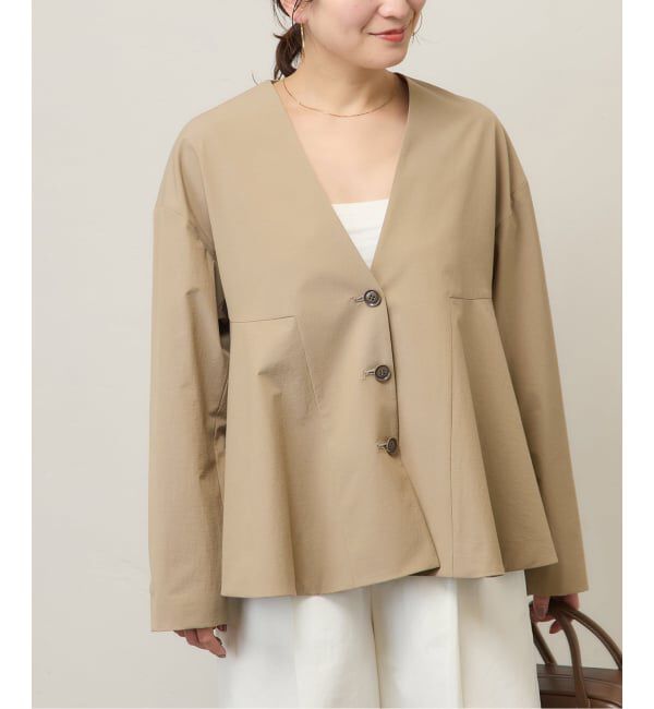 JOURNAL STANDARD「《予約》リネンナイロンストレッチフレアジャケット」|ノーカラージャケット|