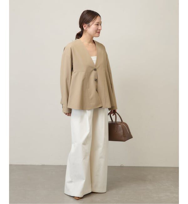 JOURNAL STANDARD「《予約》リネンナイロンストレッチフレアジャケット」|ノーカラージャケット|