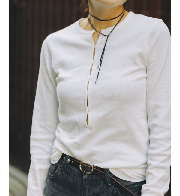 JOURNAL STANDARD「《追加予約2》【fedit】ヘンプコットンフライスヘンリー」|Tシャツ・カットソー|ホワイト