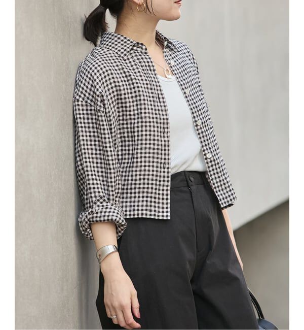 JOURNAL STANDARD「《予約》ゼフィールクロップドシャツ」|シャツ・ブラウス|ブラック B