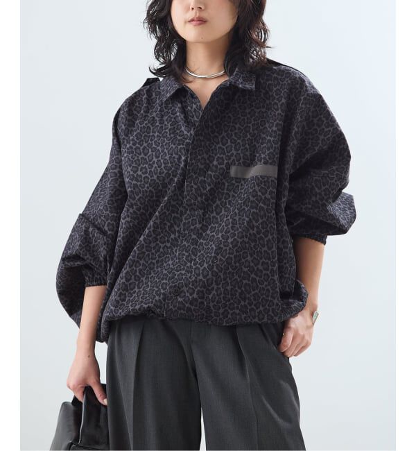 journal standard L'essage「《予約》別注【ILL ONE EIGHTY/イル ワンエイティ】LEOPARD ショートブルゾン」|ミリタリージャケット|グレー