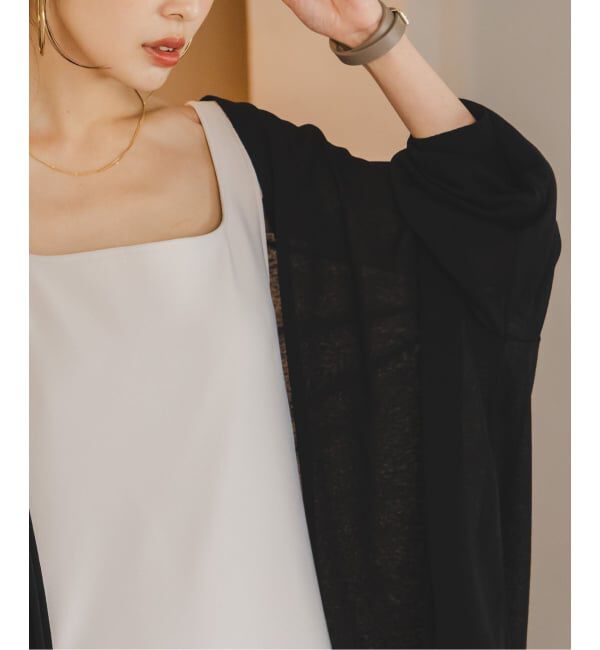 NOBLE「《WEB限定追加》【洗える】18Gシアー オーバーサイズカーディガン2」|カーディガン|