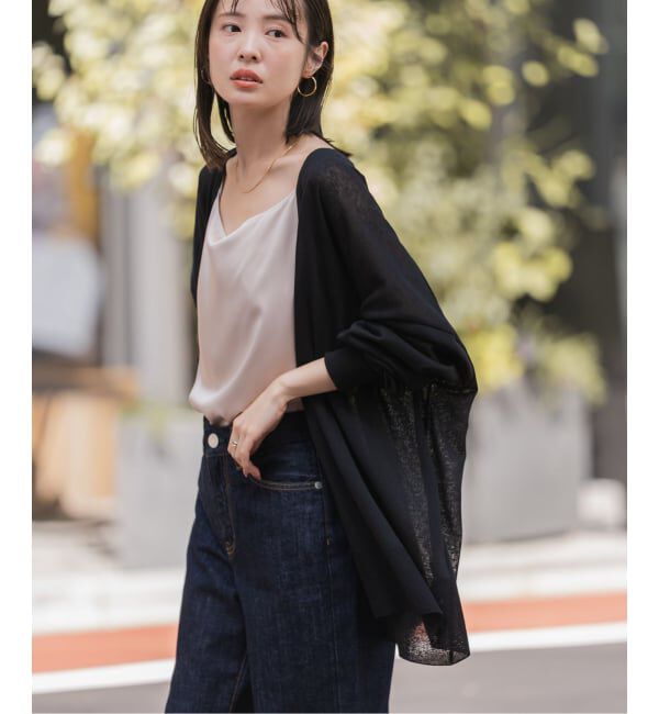 NOBLE「《WEB限定追加》【洗える】18Gシアー オーバーサイズカーディガン2」|カーディガン|