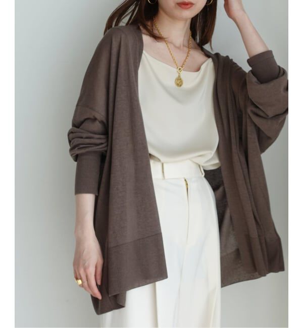 NOBLE「《WEB限定追加》【洗える】18Gシアー オーバーサイズカーディガン2」|カーディガン|