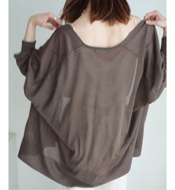 NOBLE「《WEB限定追加》【洗える】18Gシアー オーバーサイズカーディガン2」|カーディガン|