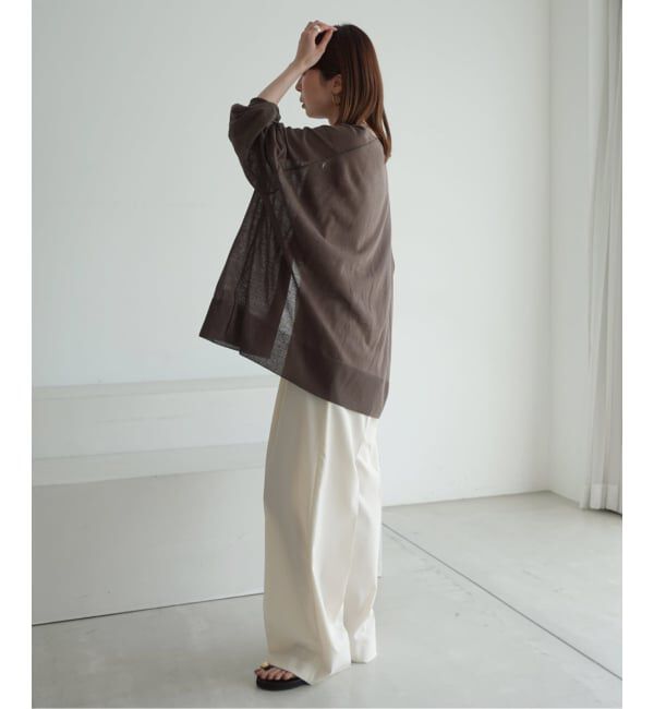 NOBLE「《WEB限定追加》【洗える】18Gシアー オーバーサイズカーディガン2」|カーディガン|