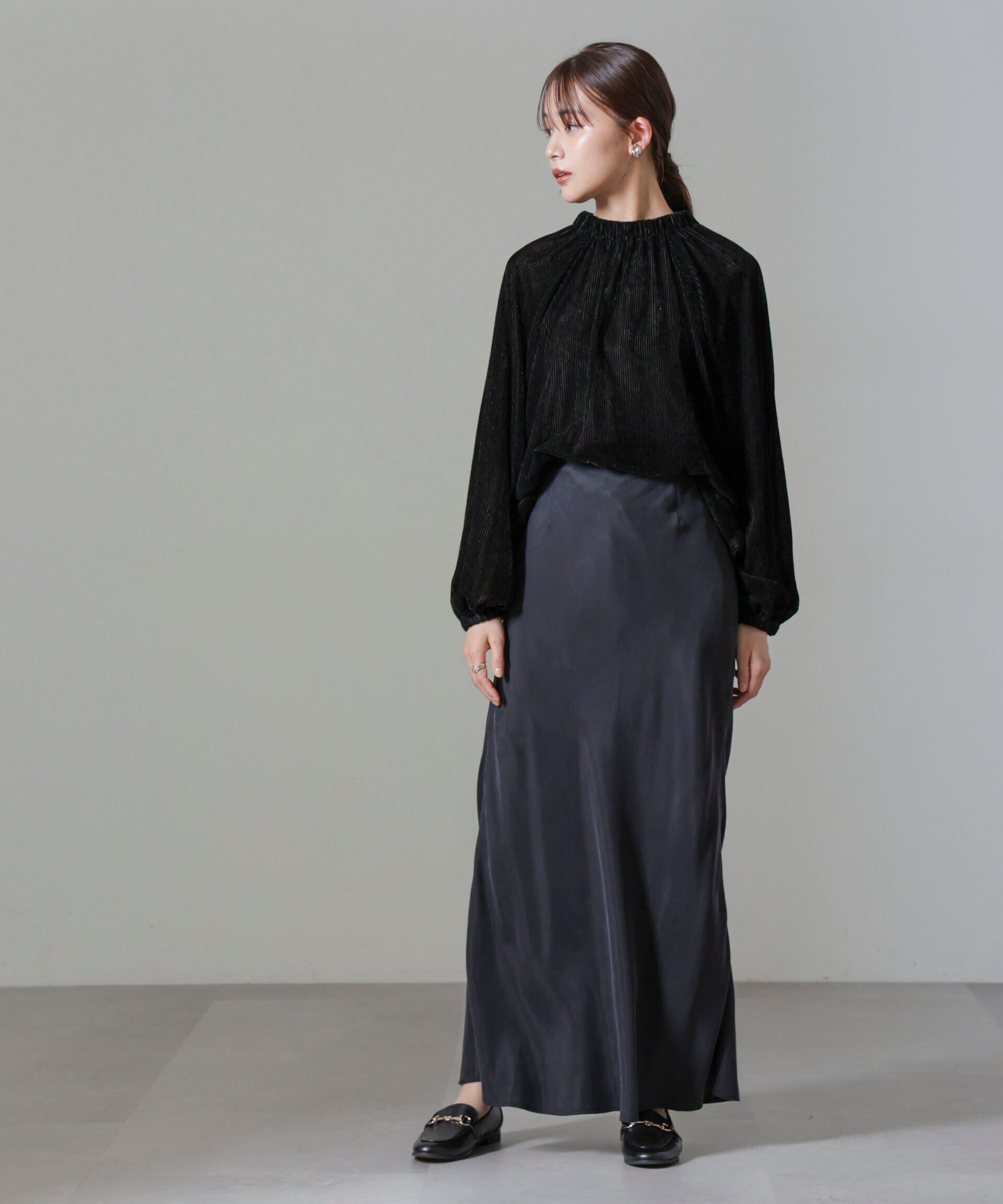 nano･universe「ストライプベロア前後2WAYブラウス」|シャツ・ブラウス|