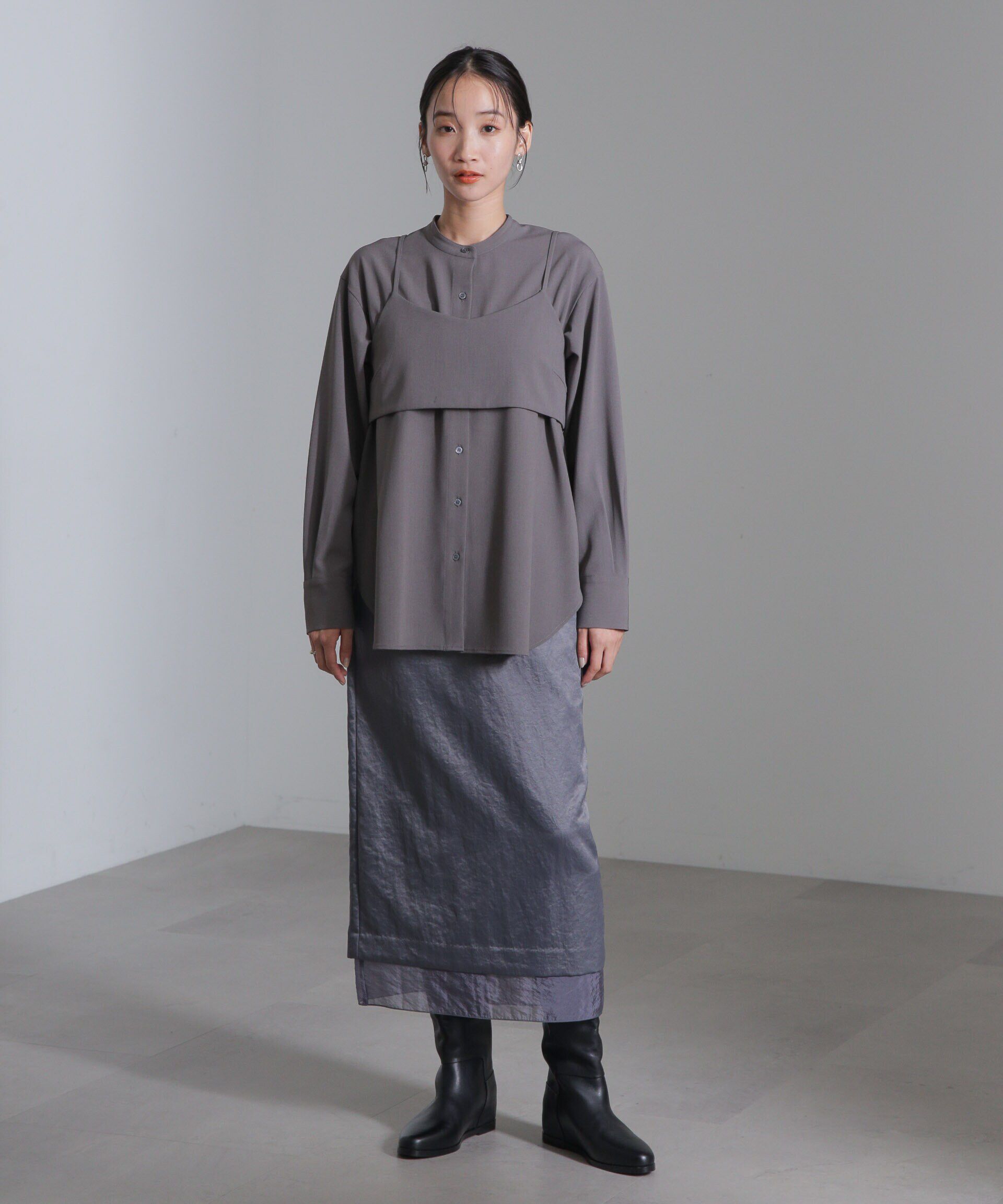 nano･universe「ショートキャミ付シャツ」|シャツ・ブラウス|