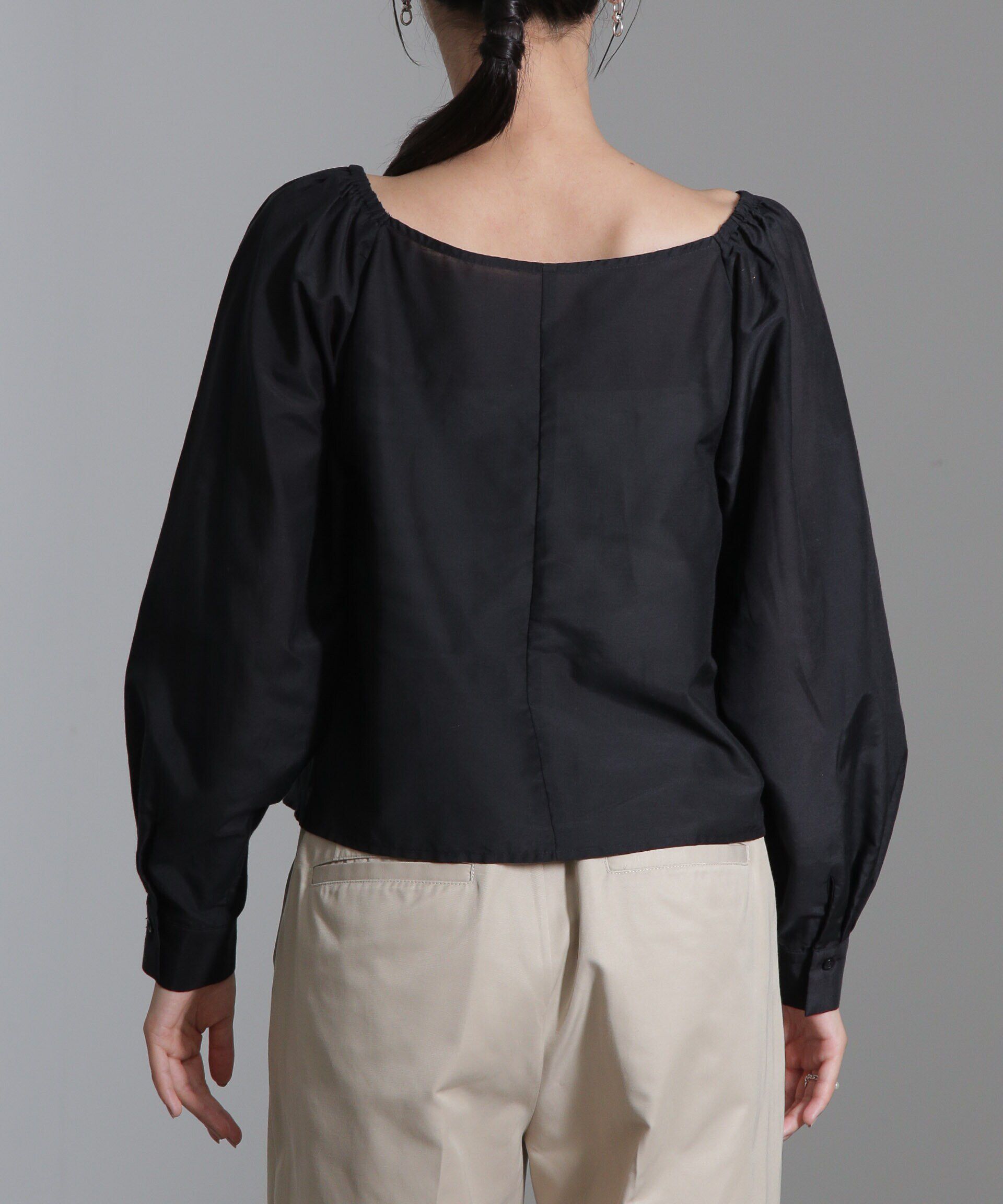 nano･universe「シルク混フロントフリルブラウス」|シャツ・ブラウス|