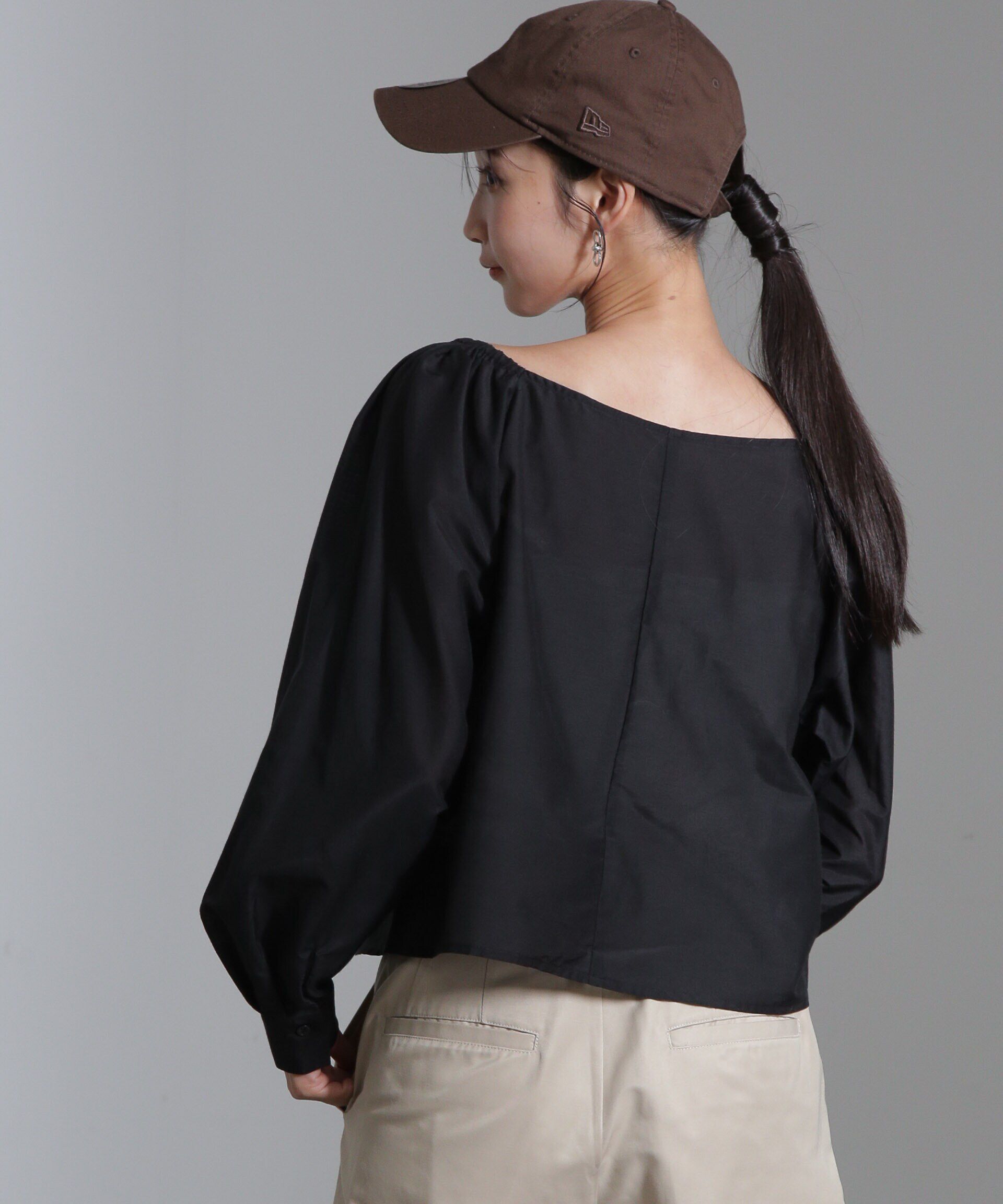 nano･universe「シルク混フロントフリルブラウス」|シャツ・ブラウス|