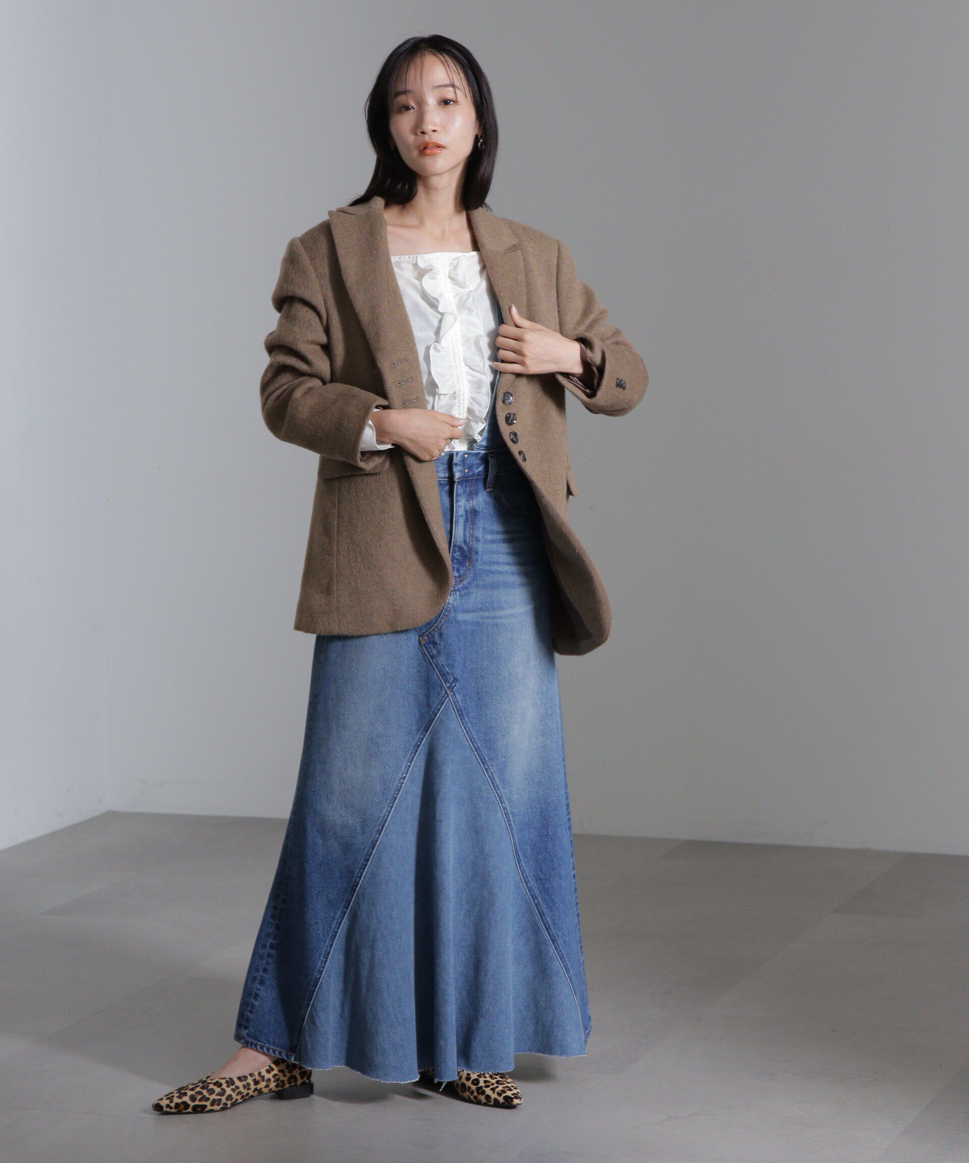 nano･universe「シルク混フロントフリルブラウス」|シャツ・ブラウス|