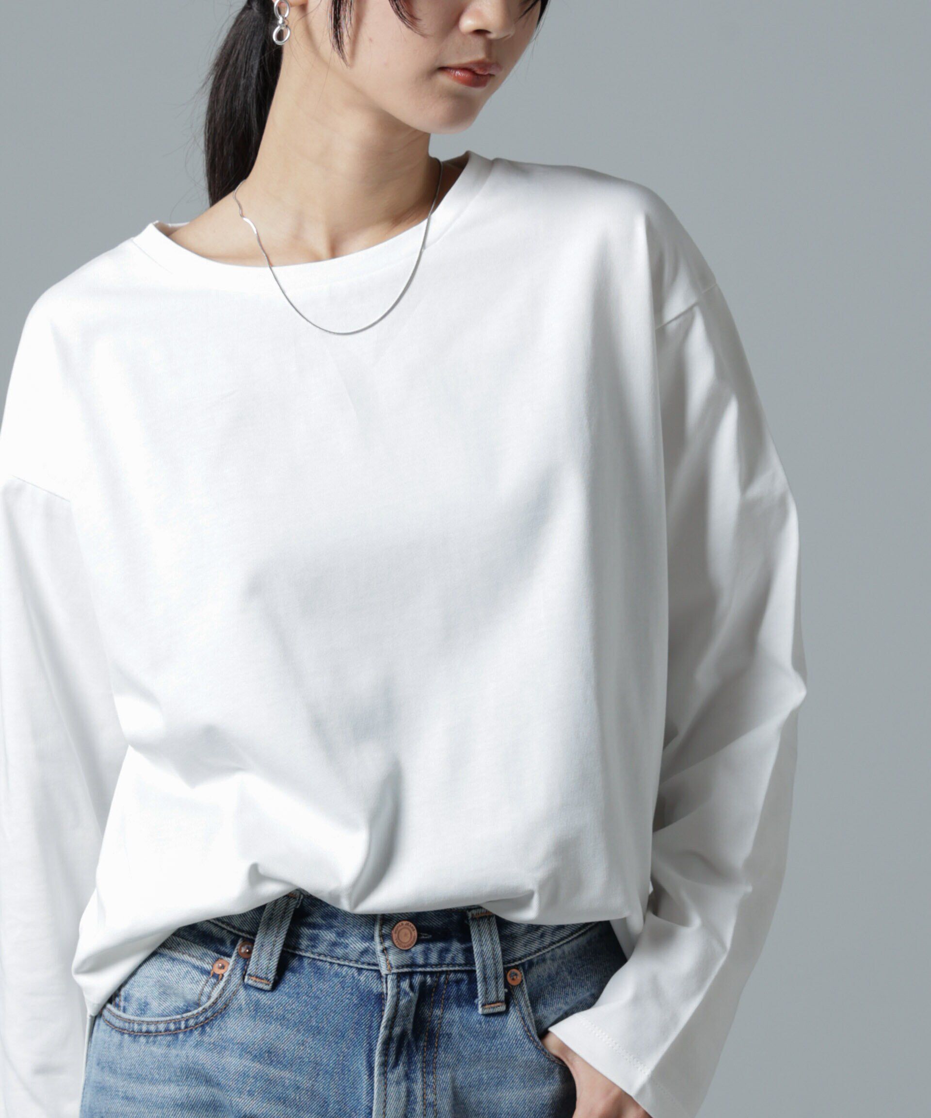 nano･universe「サイドスリットロングスリーブTシャツ」|Tシャツ・カットソー|