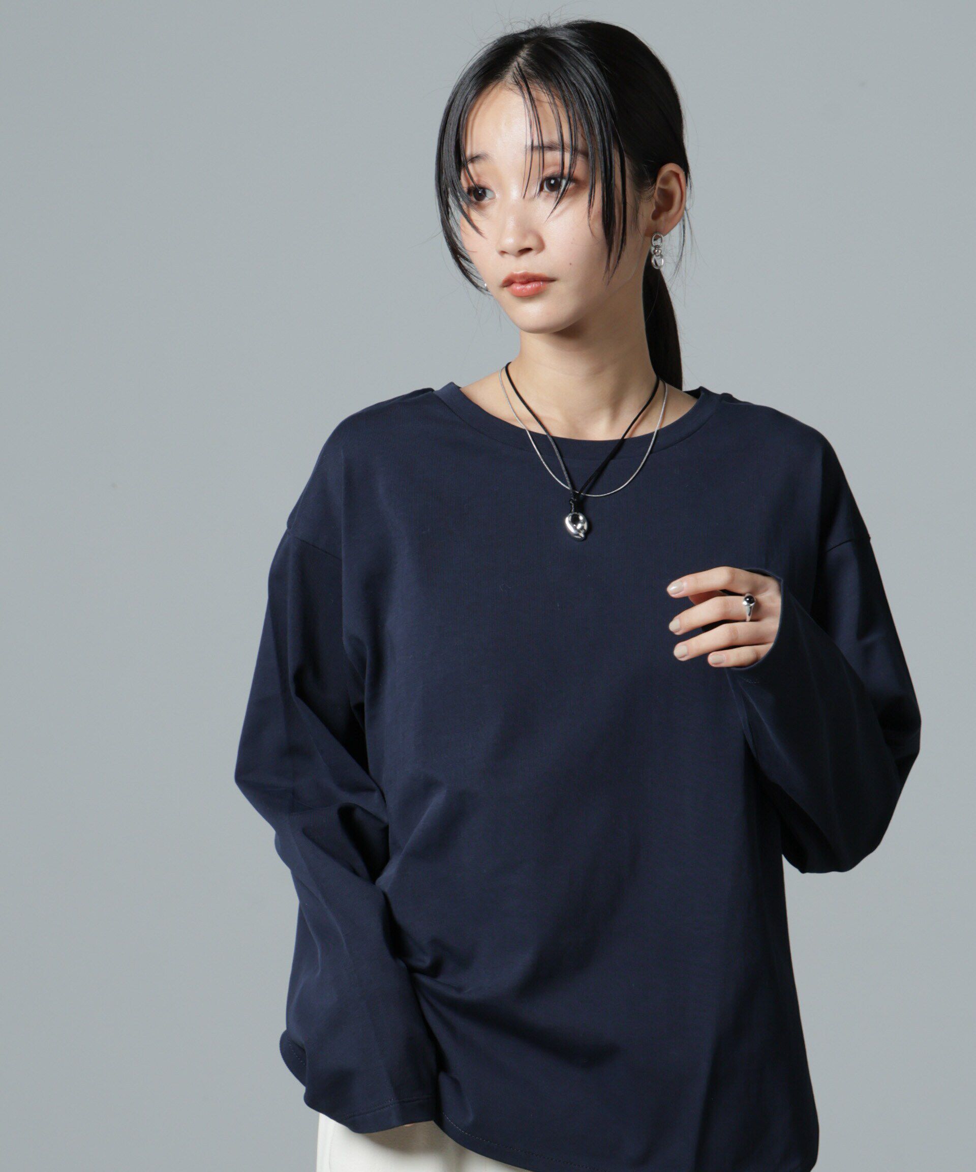 nano･universe「サイドスリットロングスリーブTシャツ」|Tシャツ・カットソー|