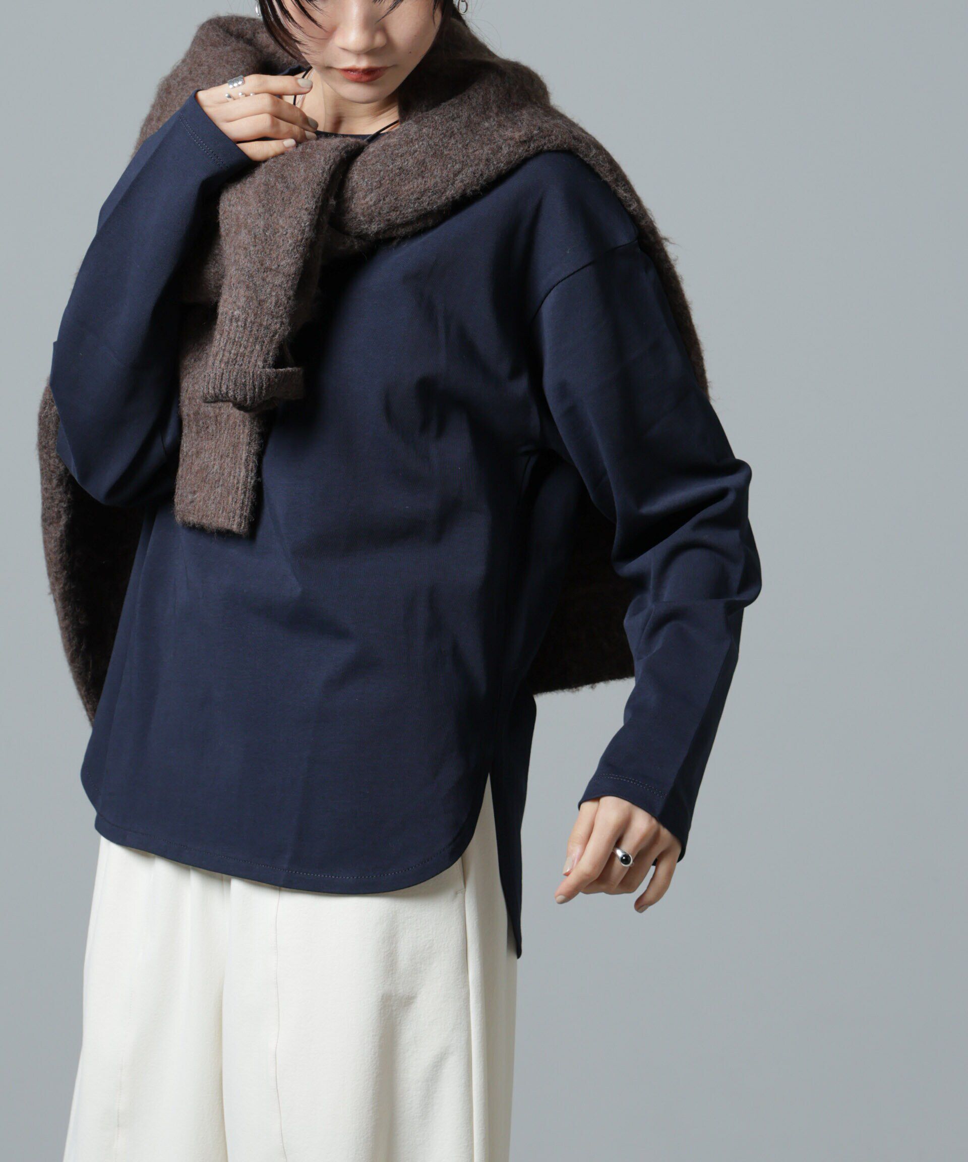 nano･universe「サイドスリットロングスリーブTシャツ」|Tシャツ・カットソー|