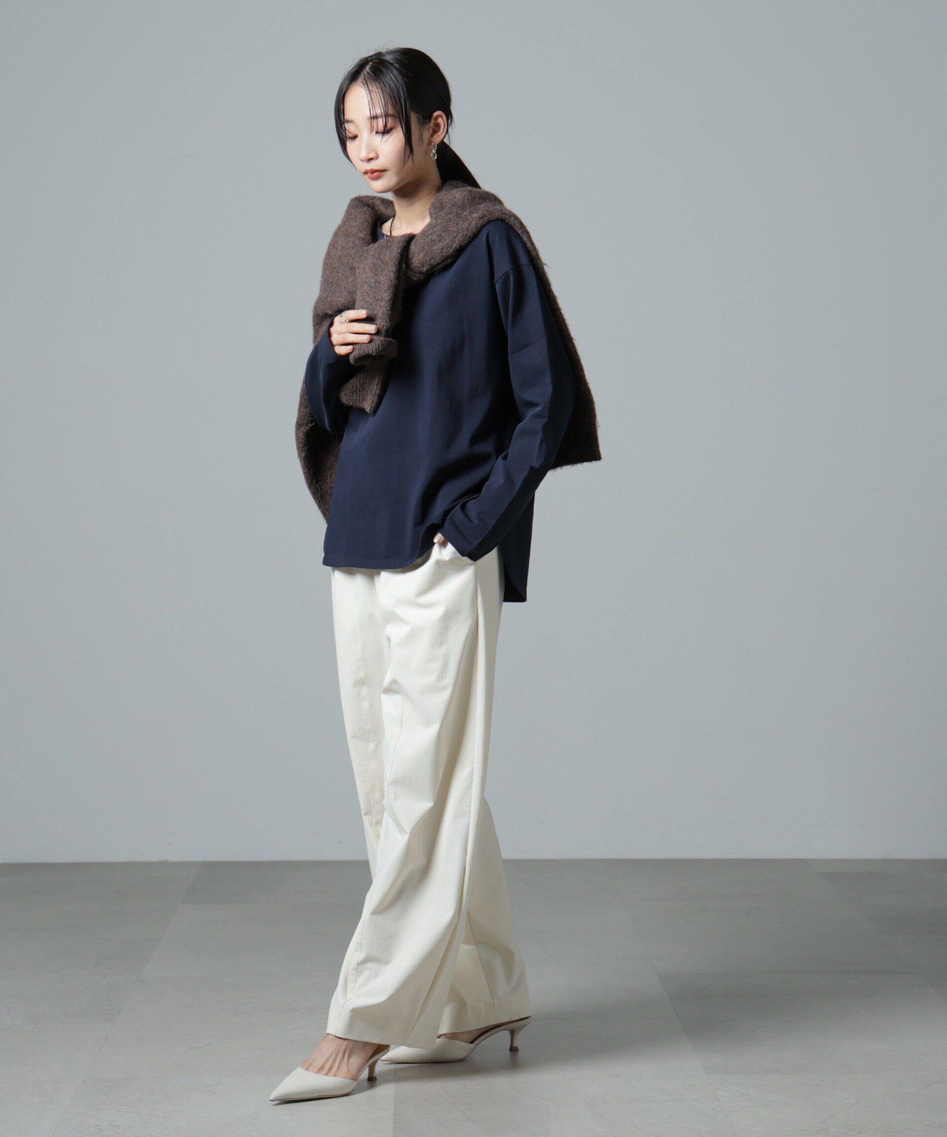 nano･universe「サイドスリットロングスリーブTシャツ」|Tシャツ・カットソー|