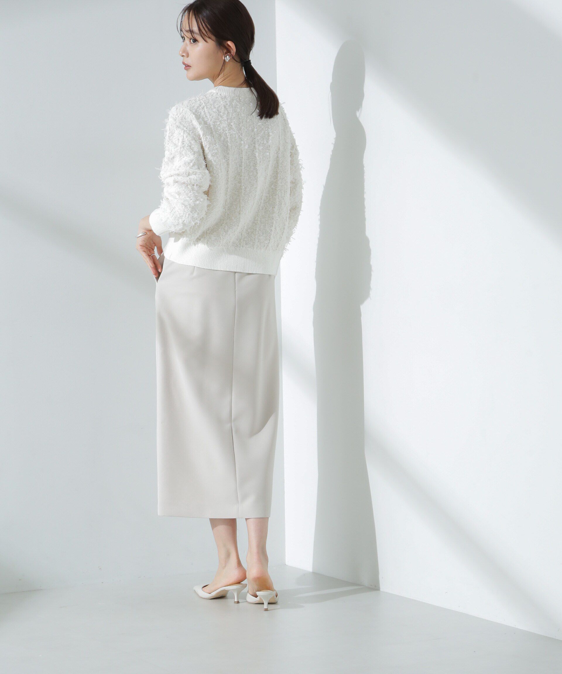 nano･universe「チュールモールニットプルオーバー（セットアップ可）」|ニット・セーター|