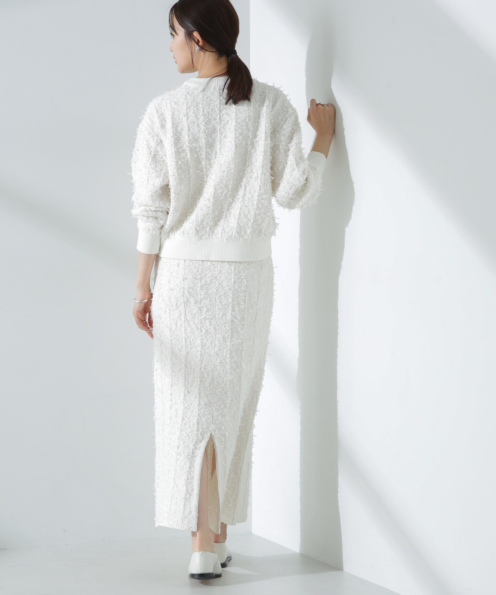 nano･universe「チュールモールニットプルオーバー（セットアップ可）」|ニット・セーター|