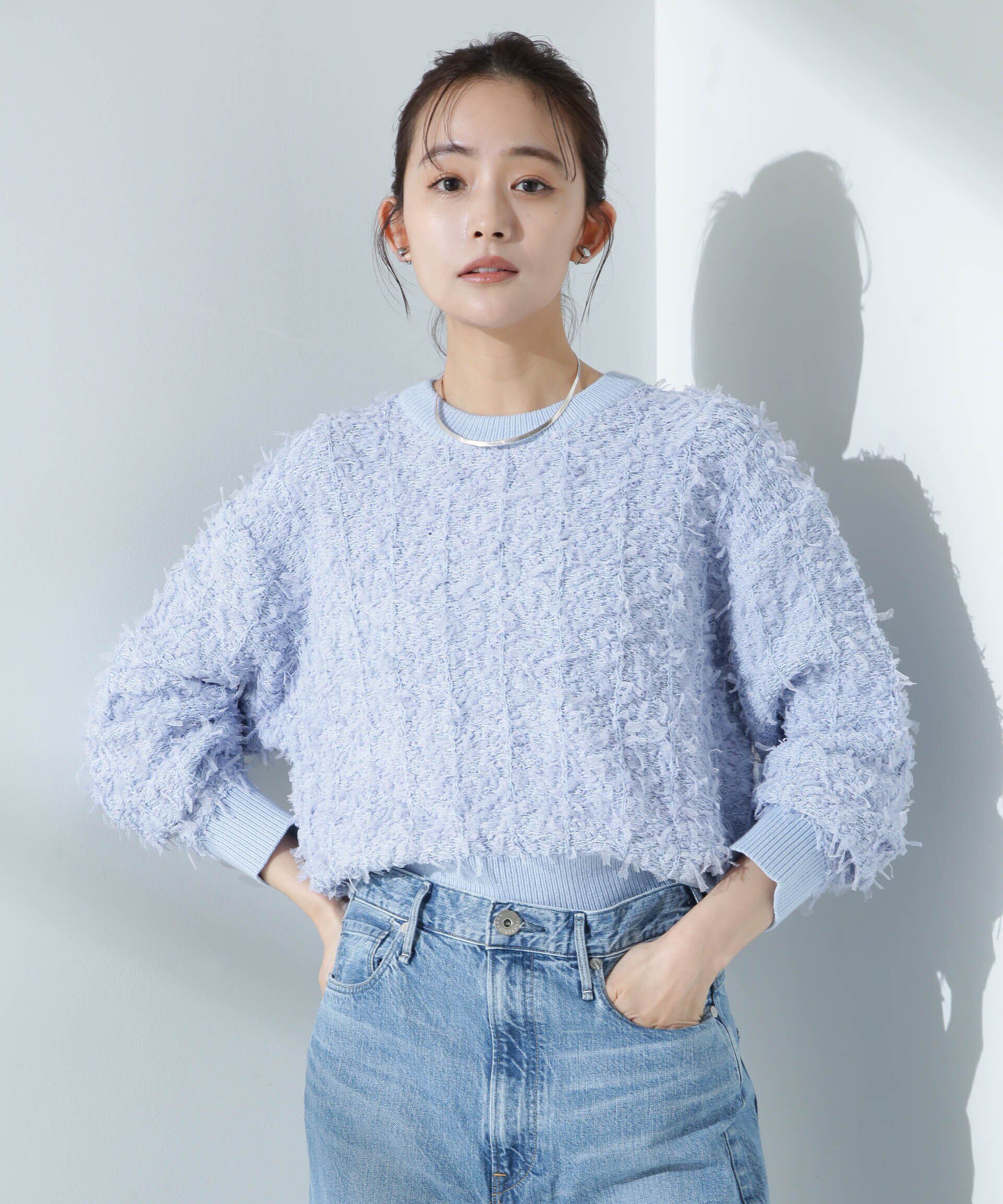 nano･universe「チュールモールニットプルオーバー（セットアップ可）」|ニット・セーター|