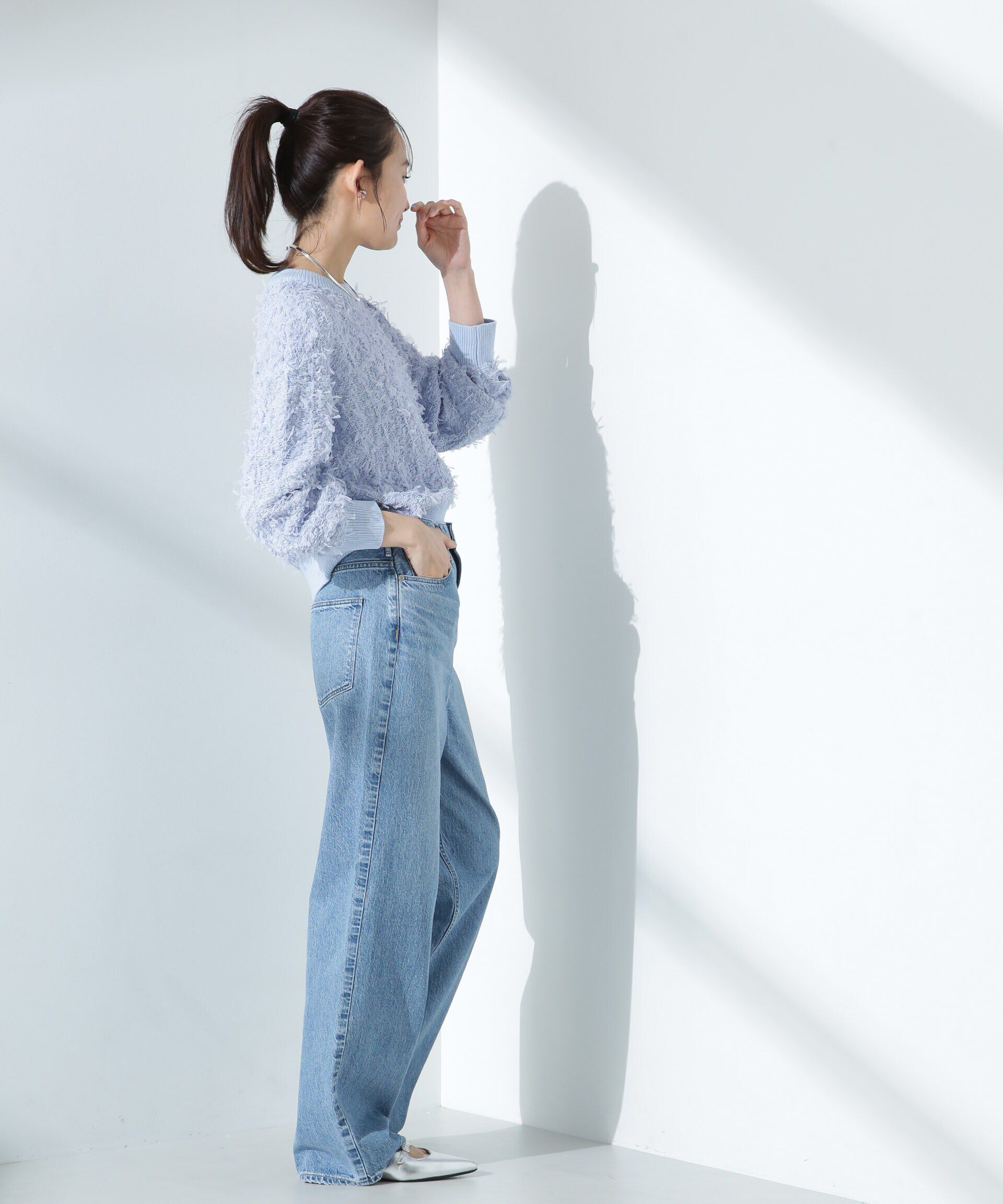 nano･universe「チュールモールニットプルオーバー（セットアップ可）」|ニット・セーター|