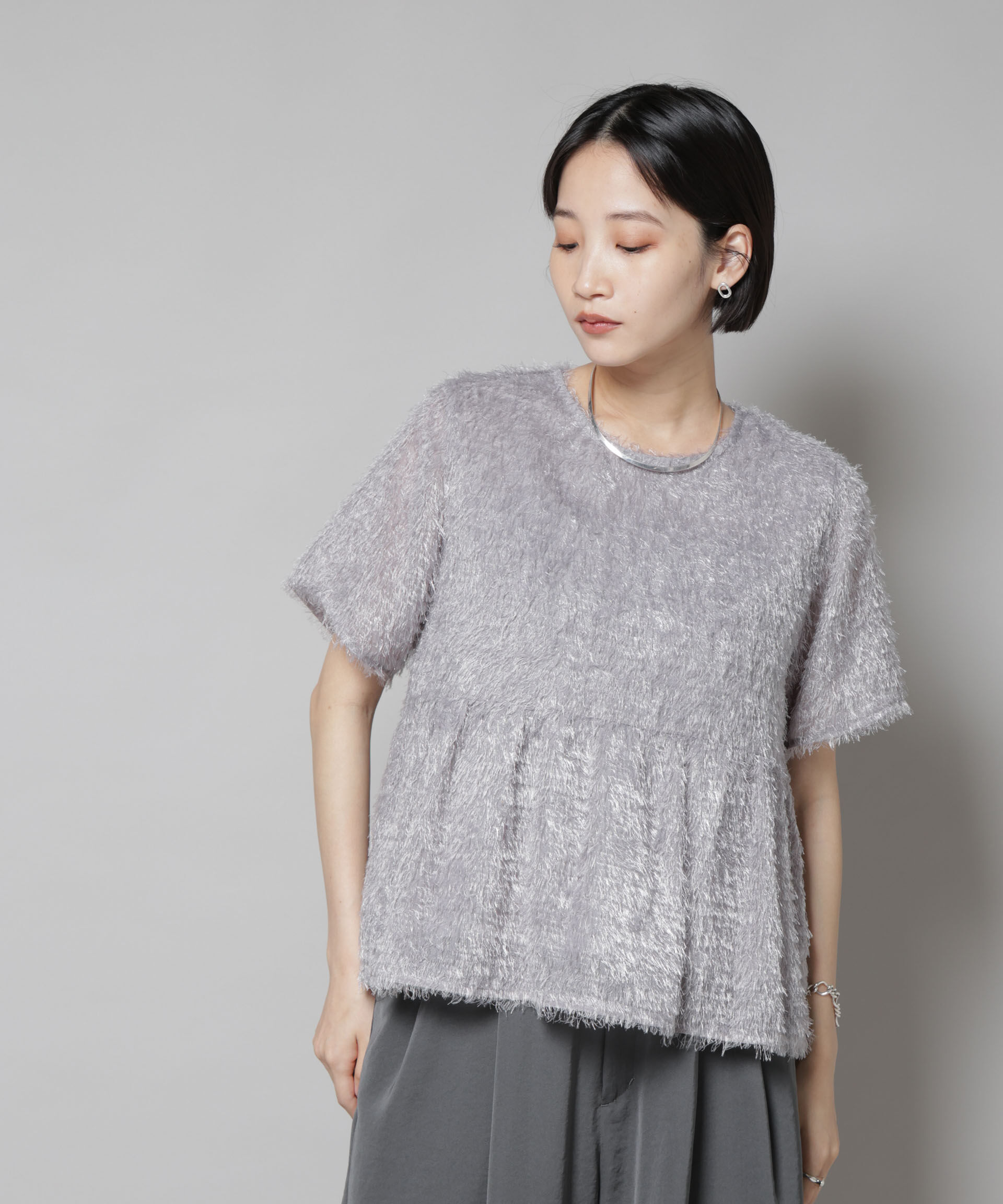 nano･universe「フリンジシフォンギャザーブラウス(セットアップ可)」|シャツ・ブラウス|