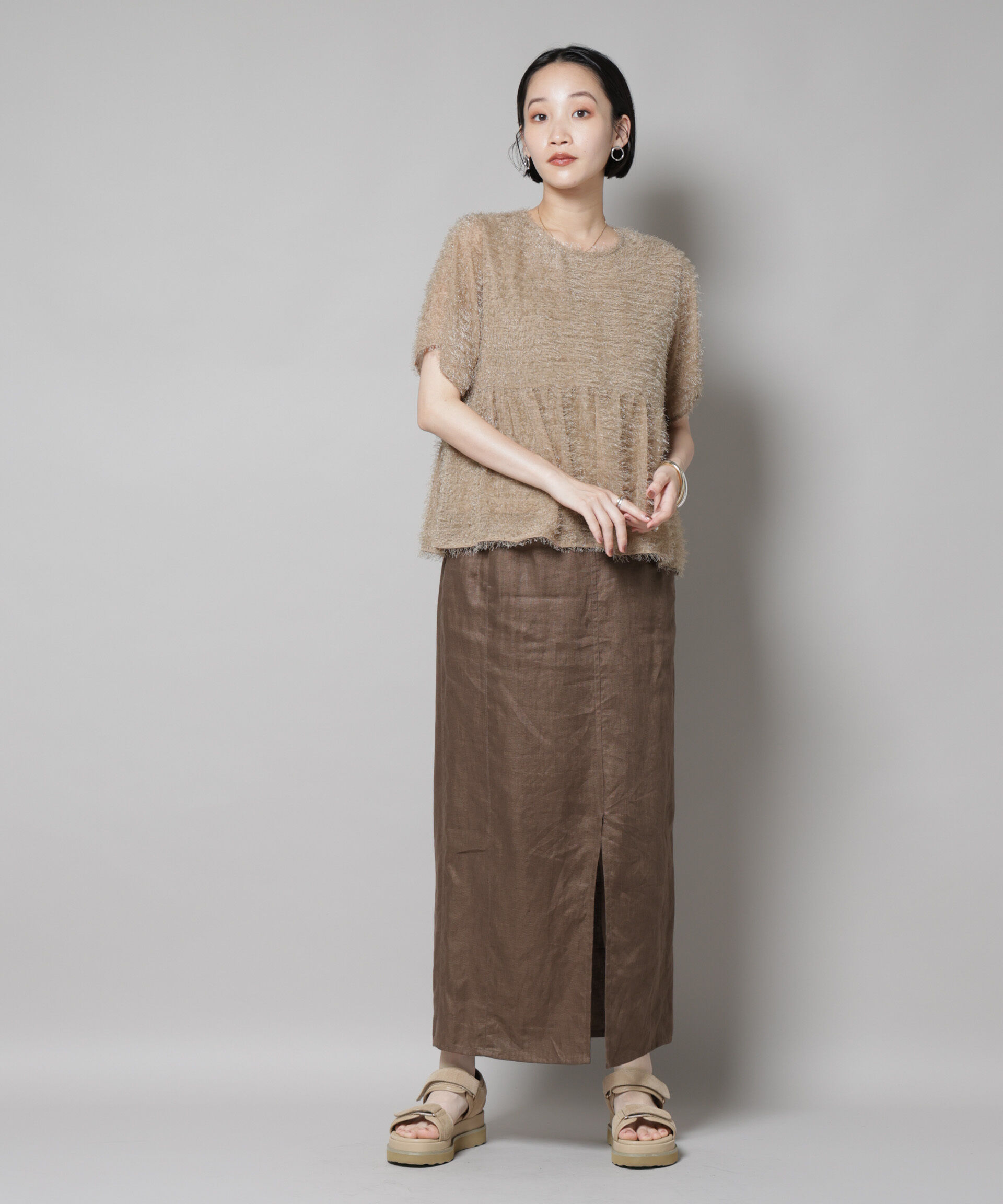 nano･universe「フリンジシフォンギャザーブラウス(セットアップ可)」|シャツ・ブラウス|