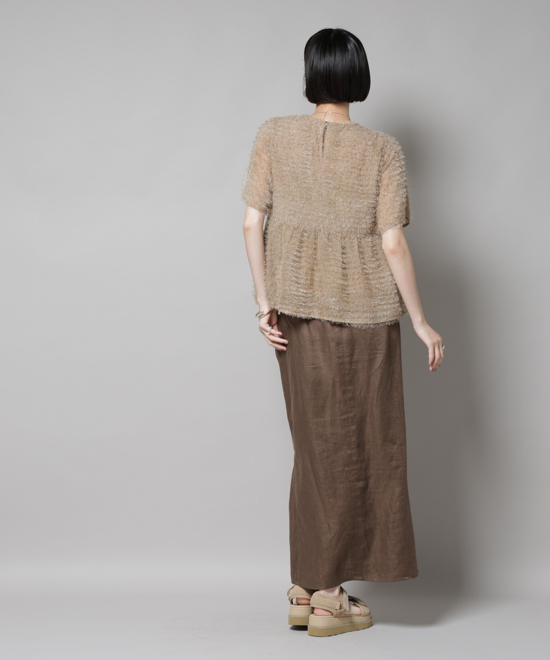 nano･universe「フリンジシフォンギャザーブラウス(セットアップ可)」|シャツ・ブラウス|